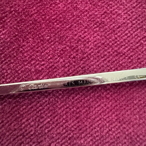 CARTIER RIMLESS SUNGLASSES w/ CASE PLATINUM FRAME GREY LENS - Picture 13 of 17